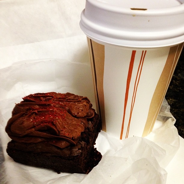 Salted caramel latte and “best brownie ever” from my Valentine. Love you Justin.