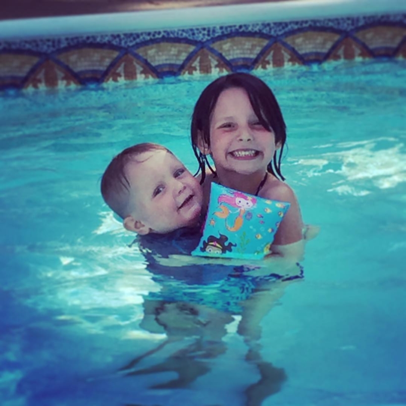 Cuties. #pool #summerstyle #siblinglove