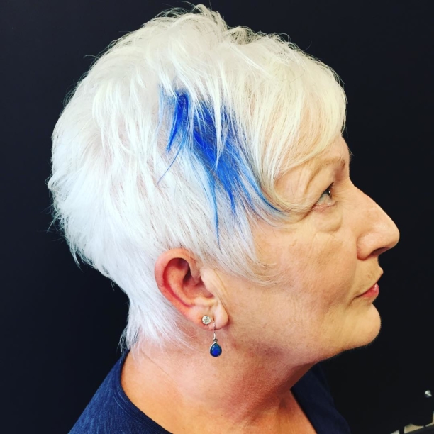 Playing with blue. #hairbyMeagan #modernhair
