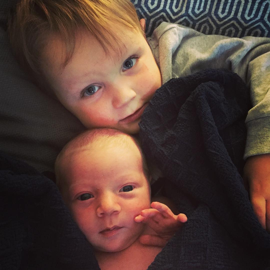 Someone is very happy about his snuggle time with baby “Benore”. # ...