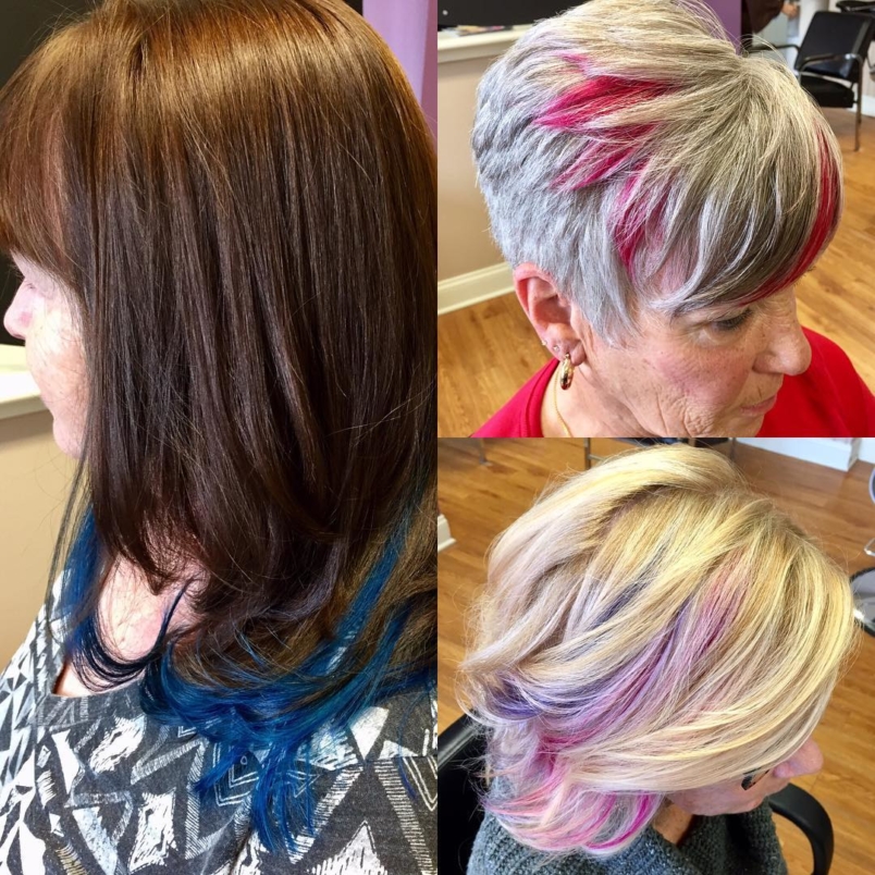 Paint the town red, or blue, or pink! #hairbymeagan #redkencitybeats #holidayhair