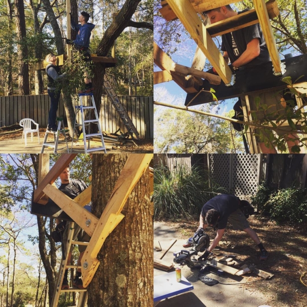 All. Day. Long. #buildinghisoffice #treehouse #thekidswillhavetoshare