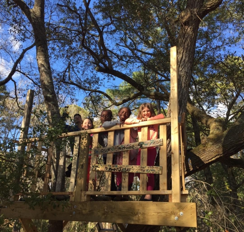 Friends make a treehouse a home.